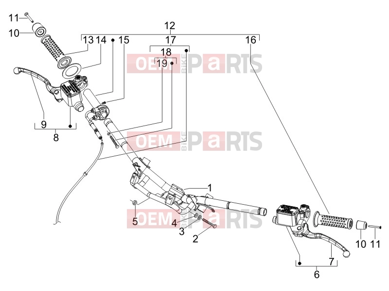 gilera 2016 Runner 50 SP Handlebars/Steering » Handlebars - Master cil.