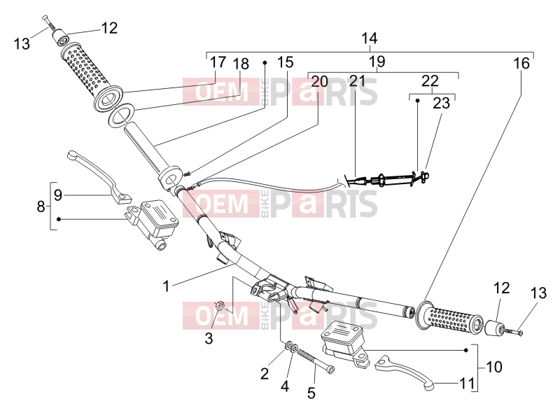 gilera 2005 Runner 50 SP Race Handlebars/Steering » Handlebars - Master cil.