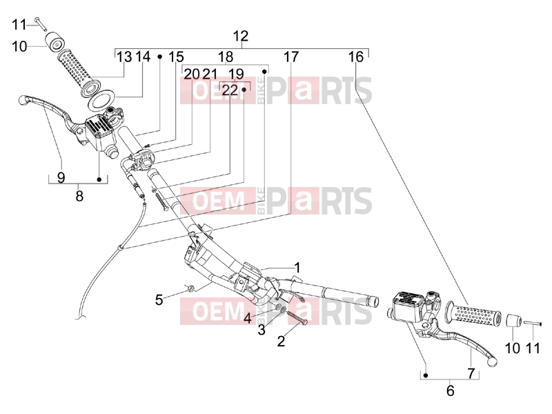 gilera 2013 Runner 125 ST 4T Handlebars/Steering » Handlebars - Master cil.