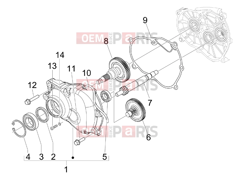 Engine » Reduction unit - Gilera Runner 125 ST 4T 2015