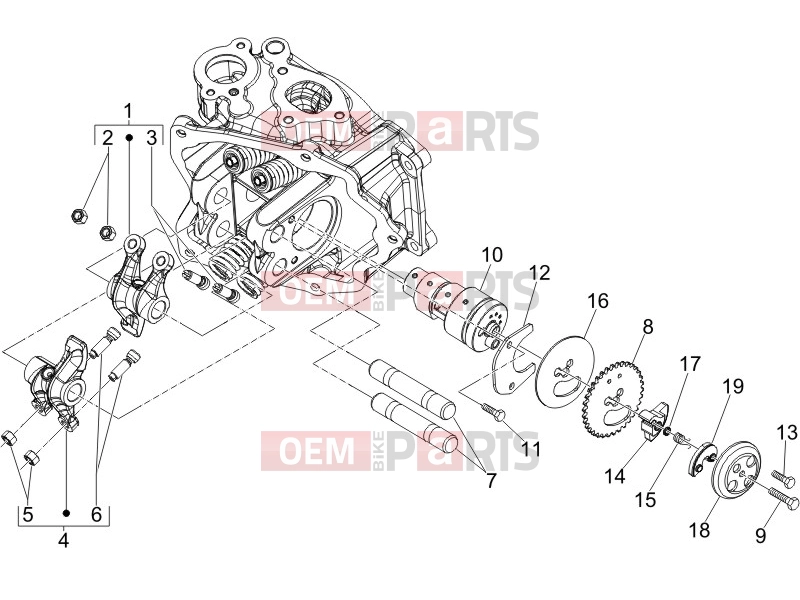 gilera 2012 Runner 200 ST 4T Engine » Rocking levers support unit