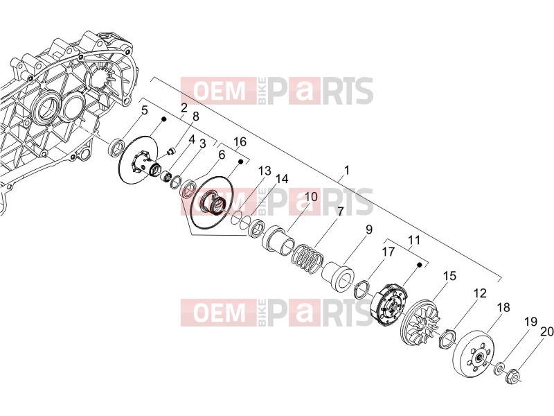 Engine » Driven pulley - Gilera Runner 200 VXR 4T 2005