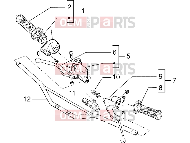 Handlebars » Handlebars component parts - Gilera Surfer