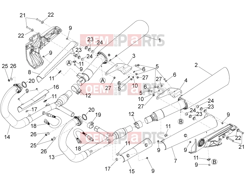 MOTOGUZZI Eldorado 1400 ABS Engine » Exhaust pipe