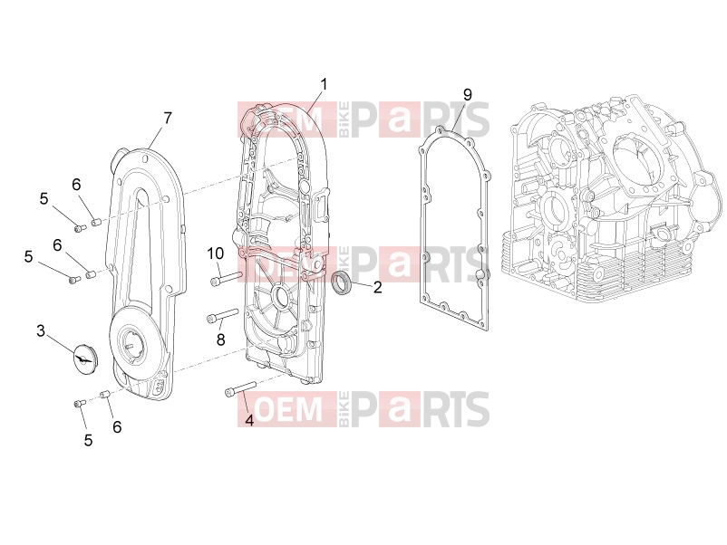 Engine » Crankcases I - Motoguzzi Eldorado 1400 ABS 2019