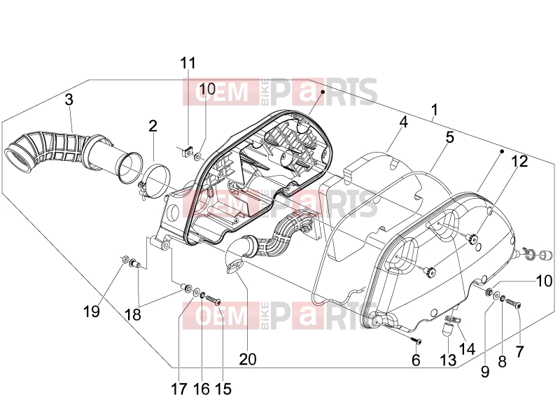 PIAGGIO MP3 125 ie 2008-2011 (EMEA) Engine » Air filter