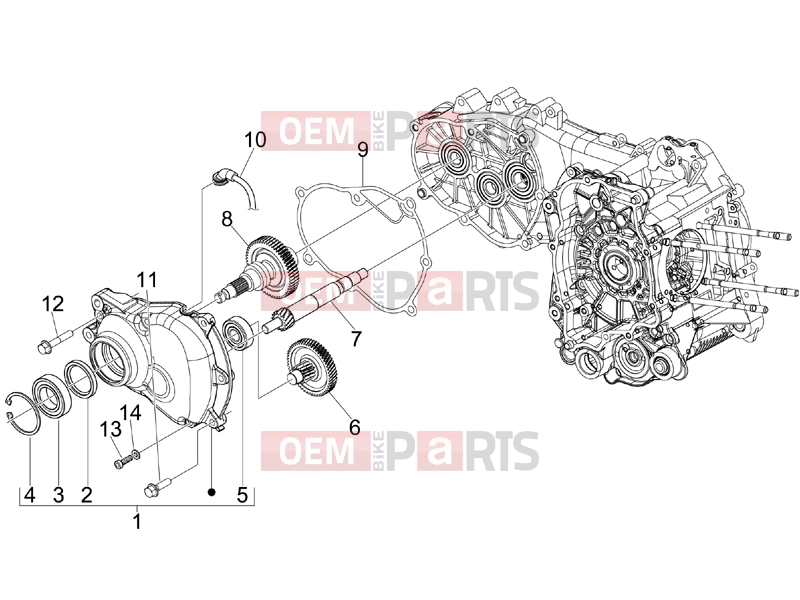 PIAGGIO MP3 125 ie 2008-2011 (EMEA) Engine » Reduction unit