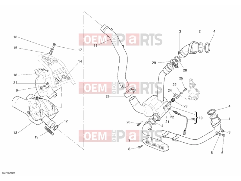 DUCATI 2007 Multistrada 1100 EXHAUST SYSTEM » EXHAUST SYSTEM
