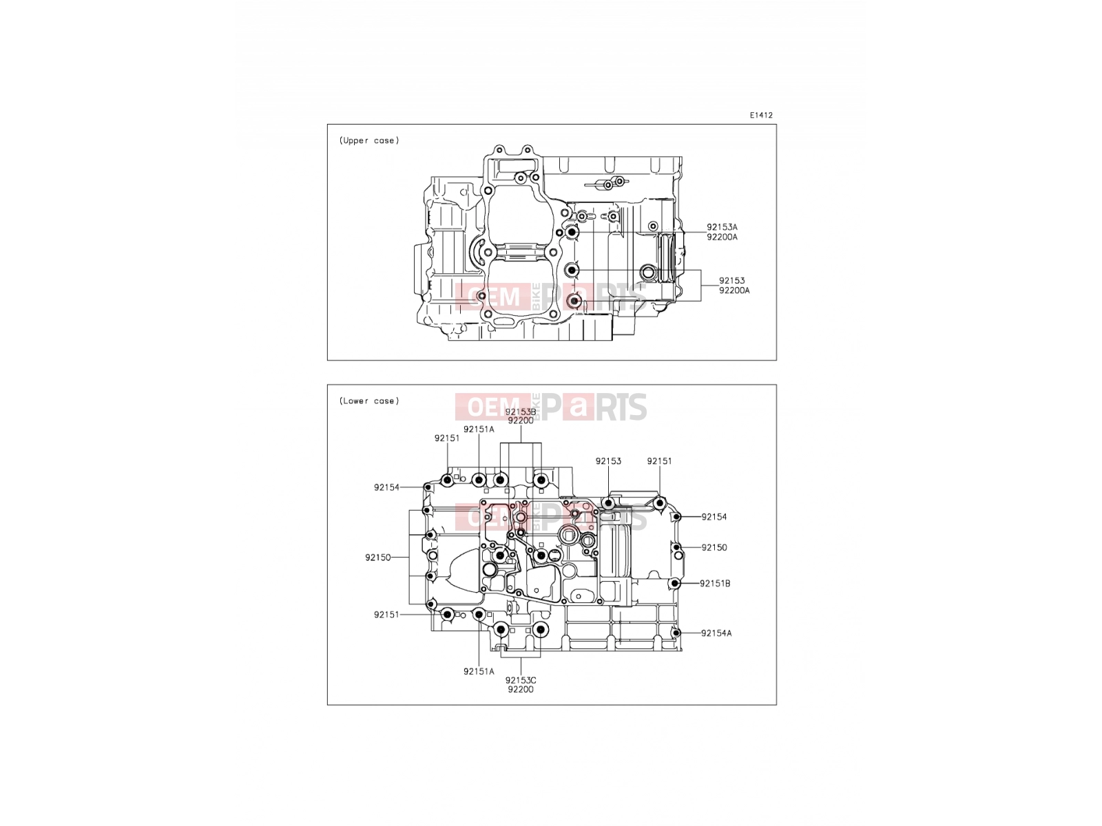 KAWASAKI 2012 Crankcase Bolt Pattern