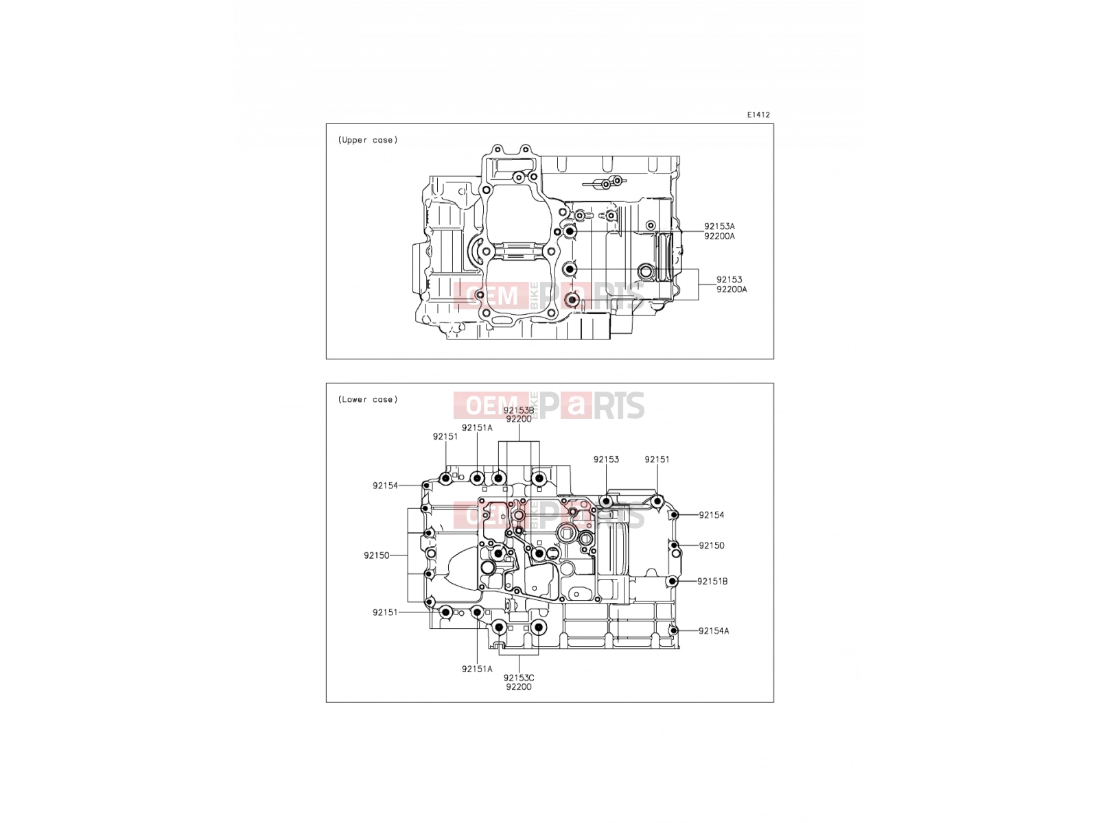 KAWASAKI 2012 Crankcase Bolt Pattern