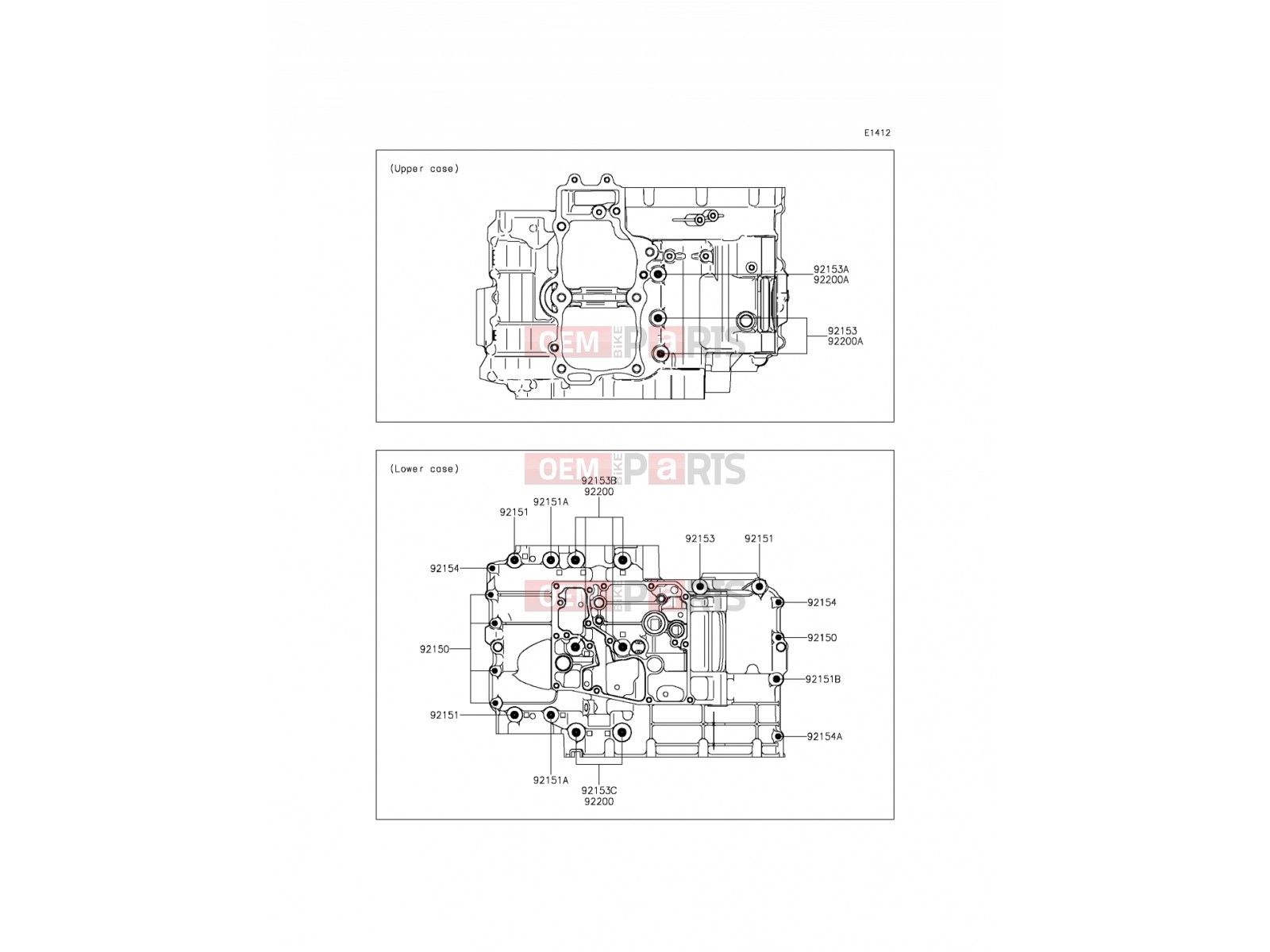 KAWASAKI 2012 Crankcase Bolt Pattern