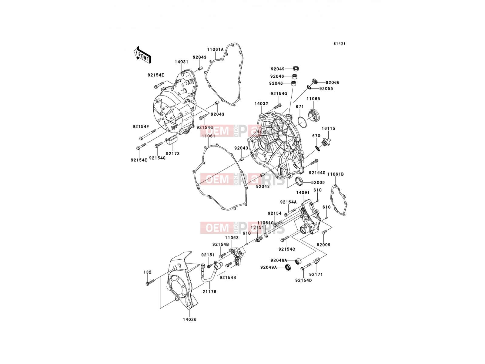 Engine Cover(s) - Kawasaki VERSYS (KLE650CCF) 2012