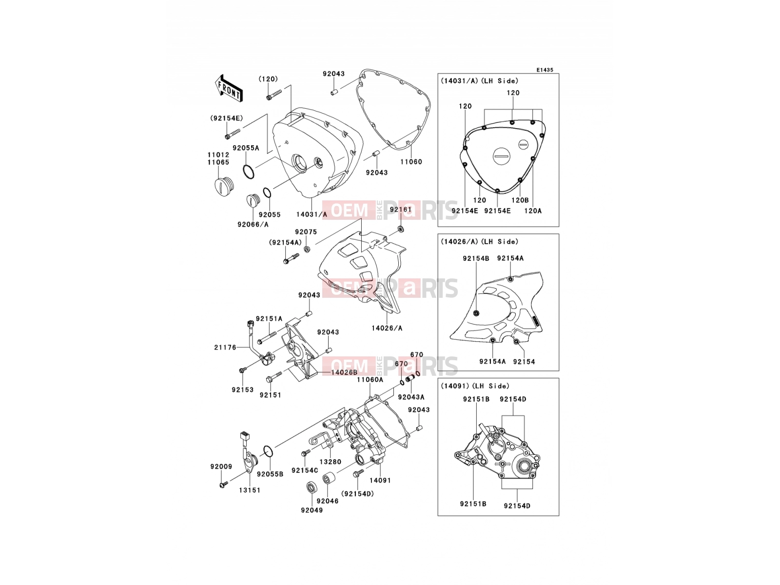 KAWASAKI 2013 Left Engine Cover(s)