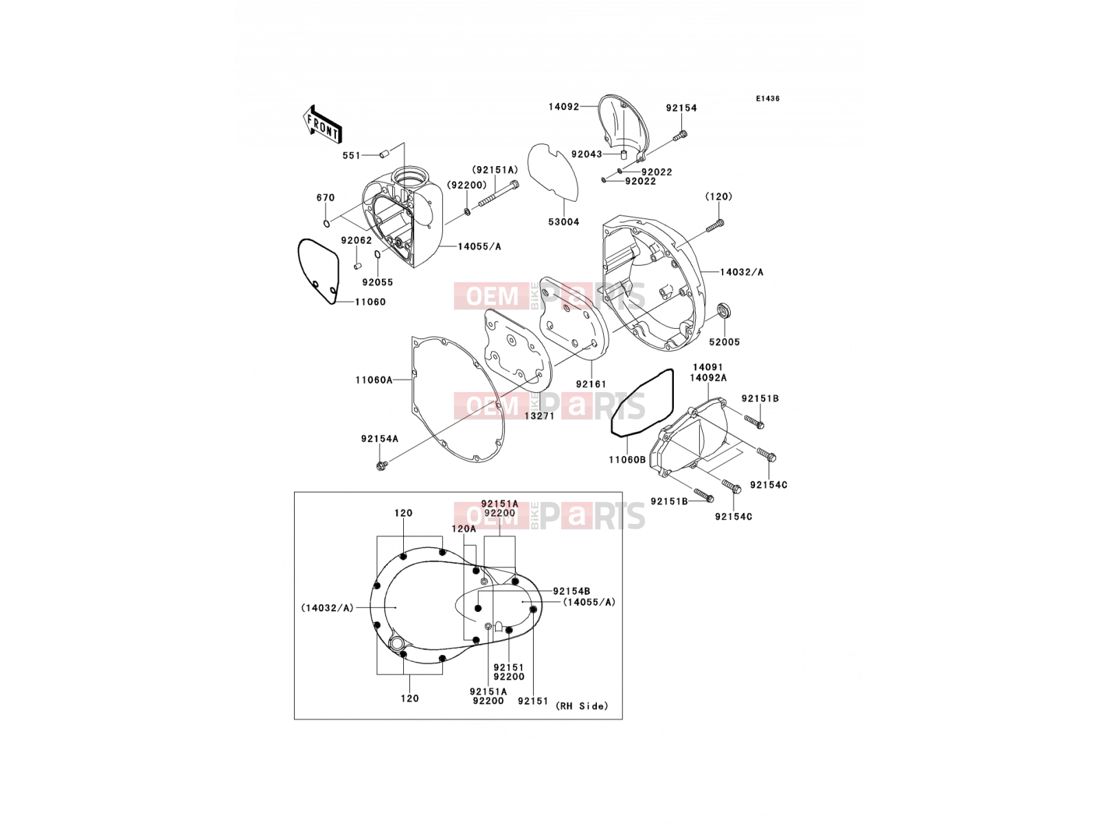 Right Engine Cover(s) - Kawasaki W800 (EJ800AEFA) 2014