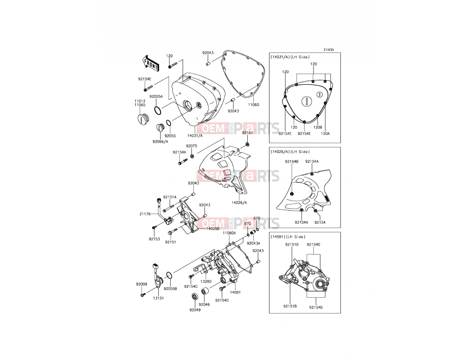 KAWASAKI 2015 Left Engine Cover(s)