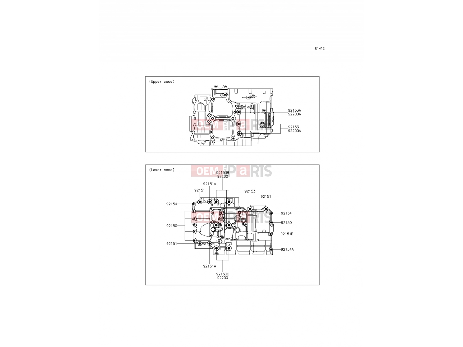 KAWASAKI 2016 Crankcase Bolt Pattern