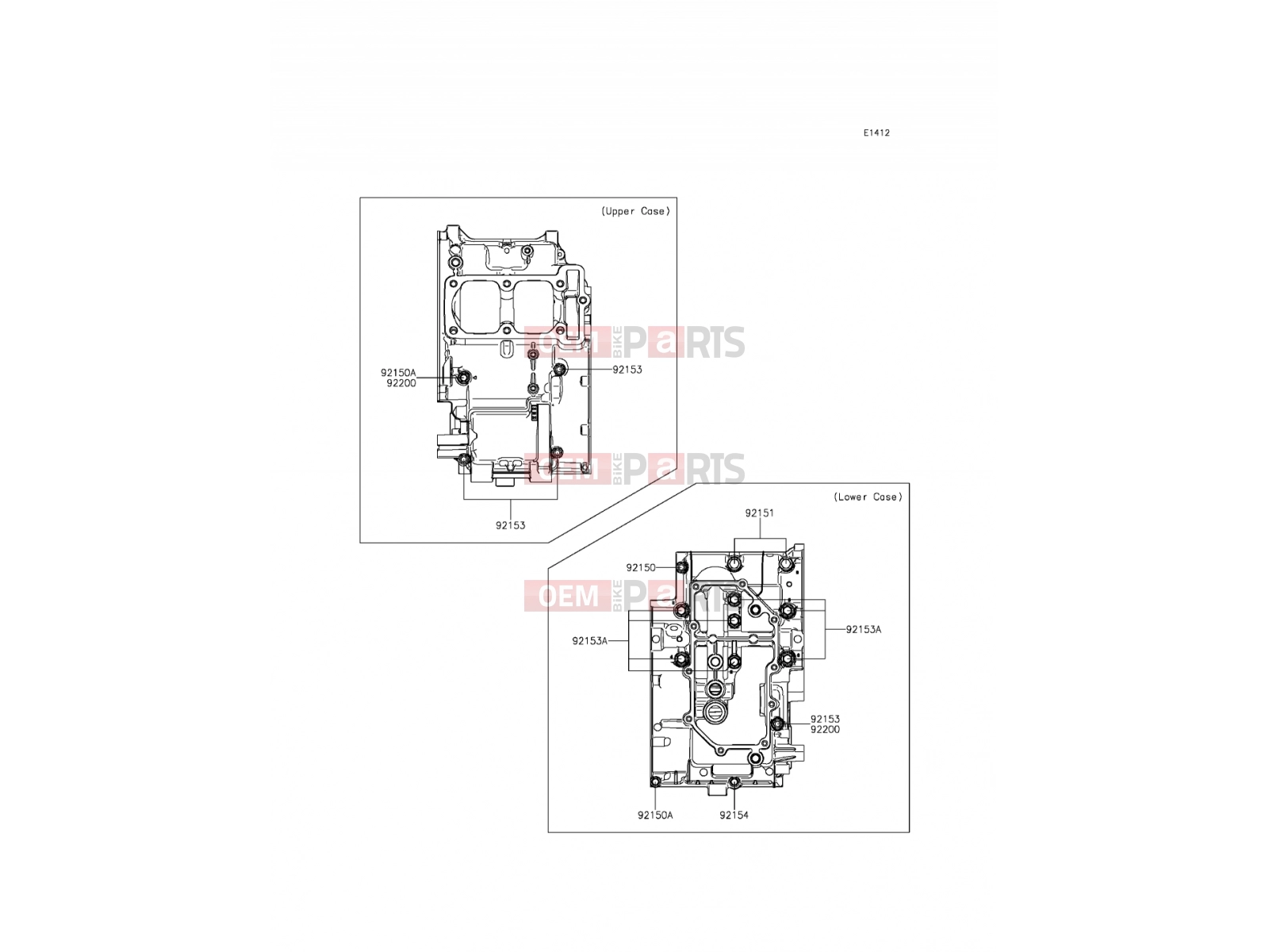 KAWASAKI 2016 Crankcase Bolt Pattern