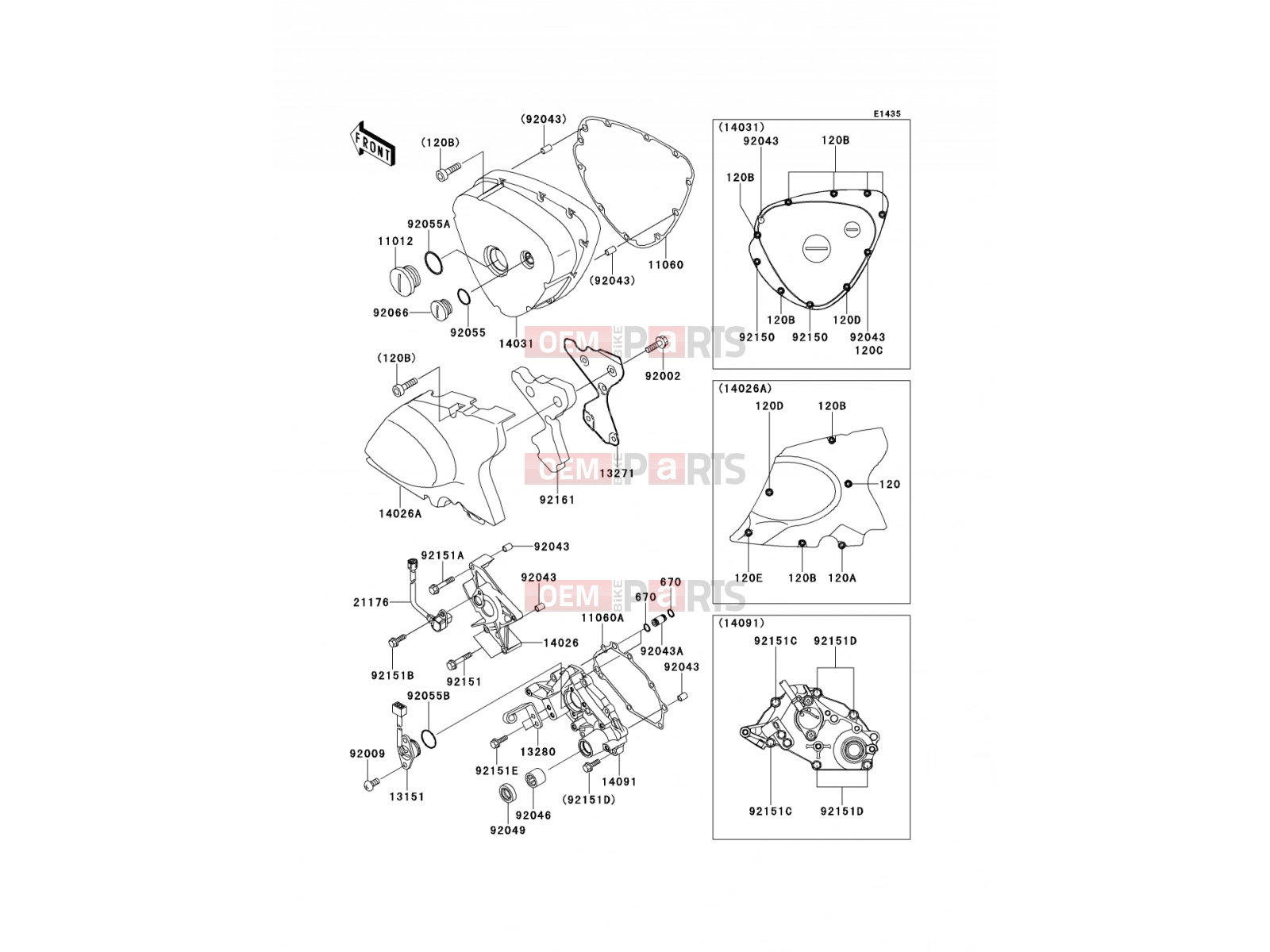 KAWASAKI 2001 Left Engine Cover(s)