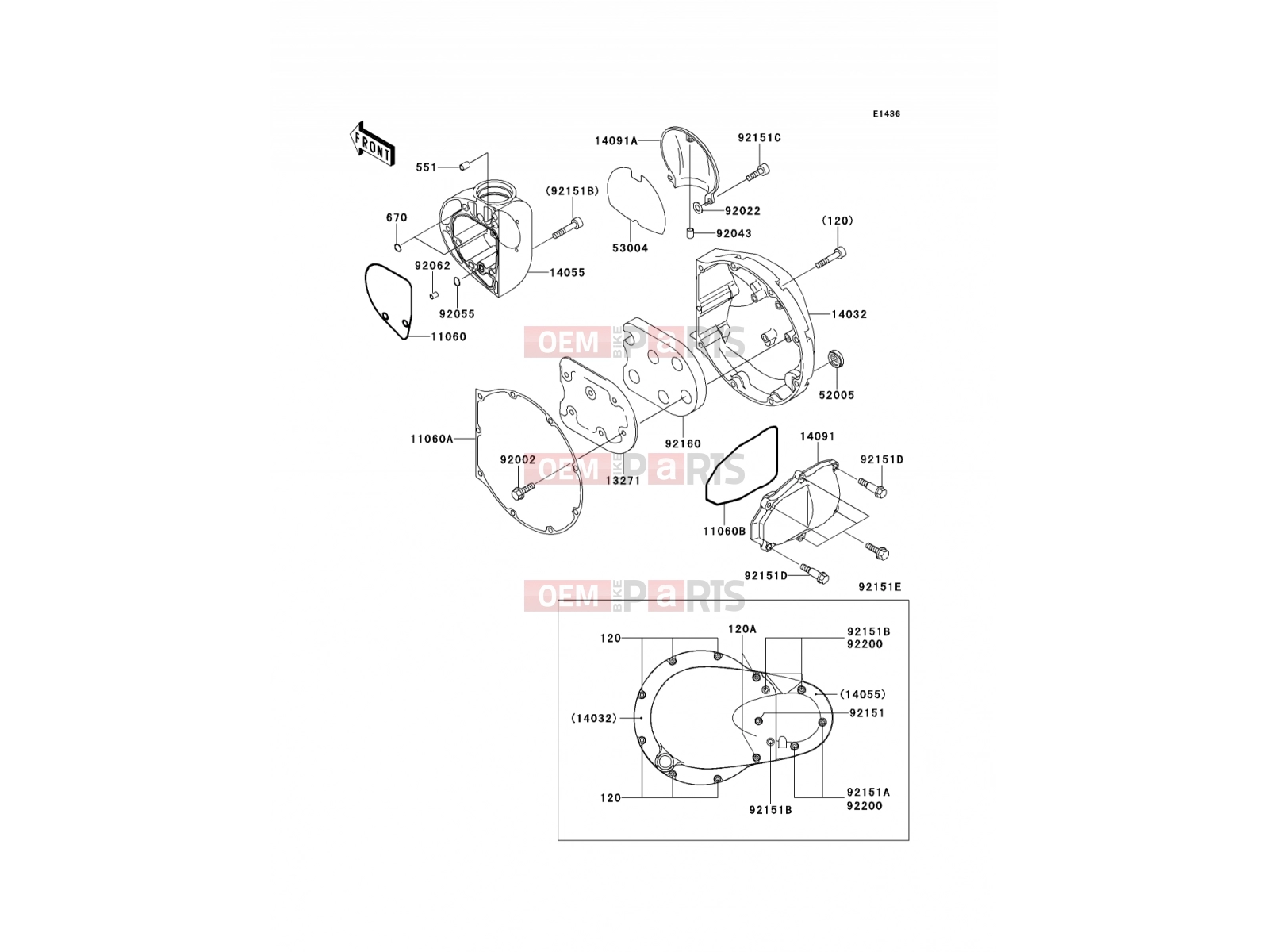 KAWASAKI 2001 Right Engine Cover(s)