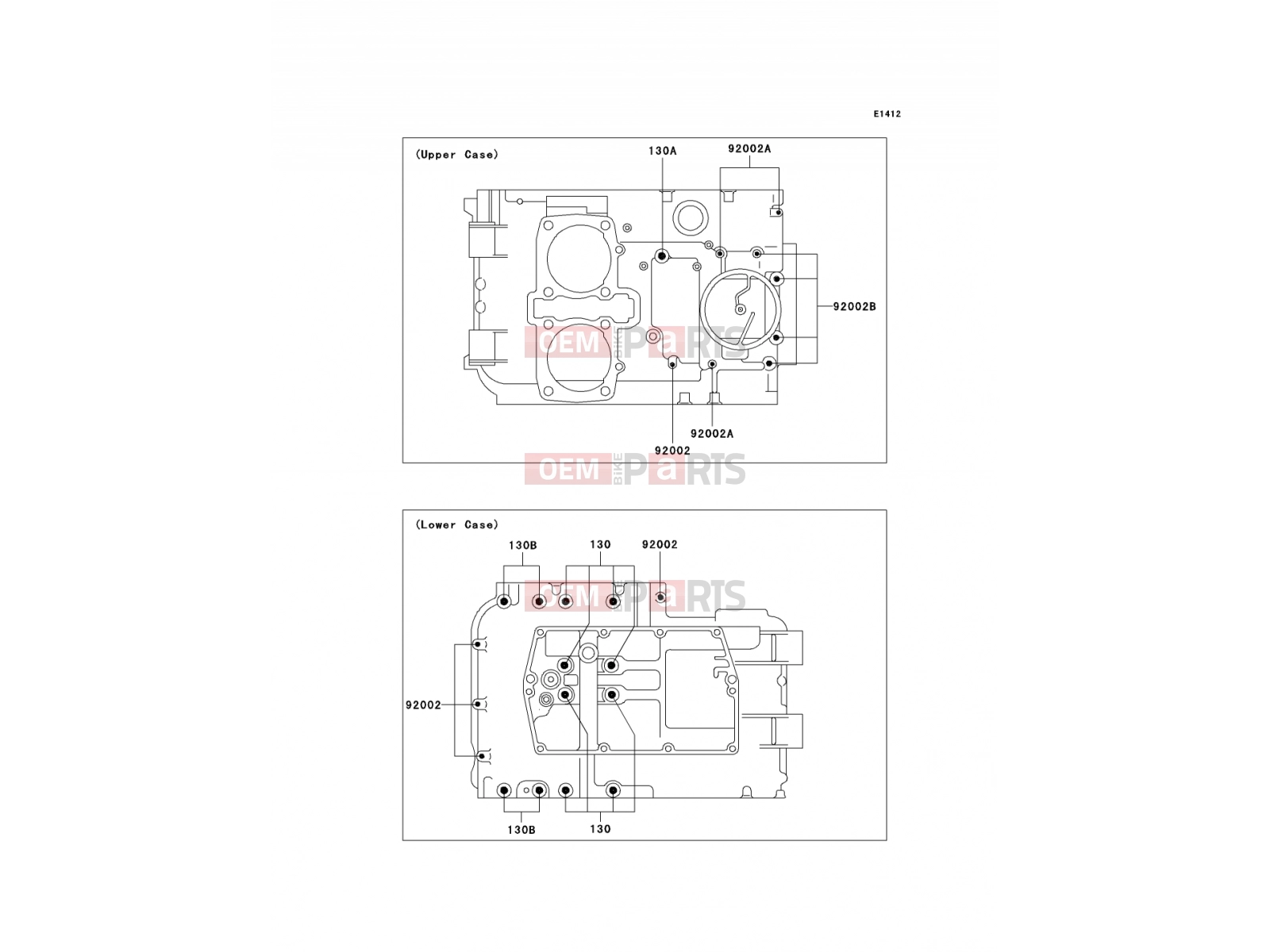 KAWASAKI 2006 Crankcase Bolt Pattern