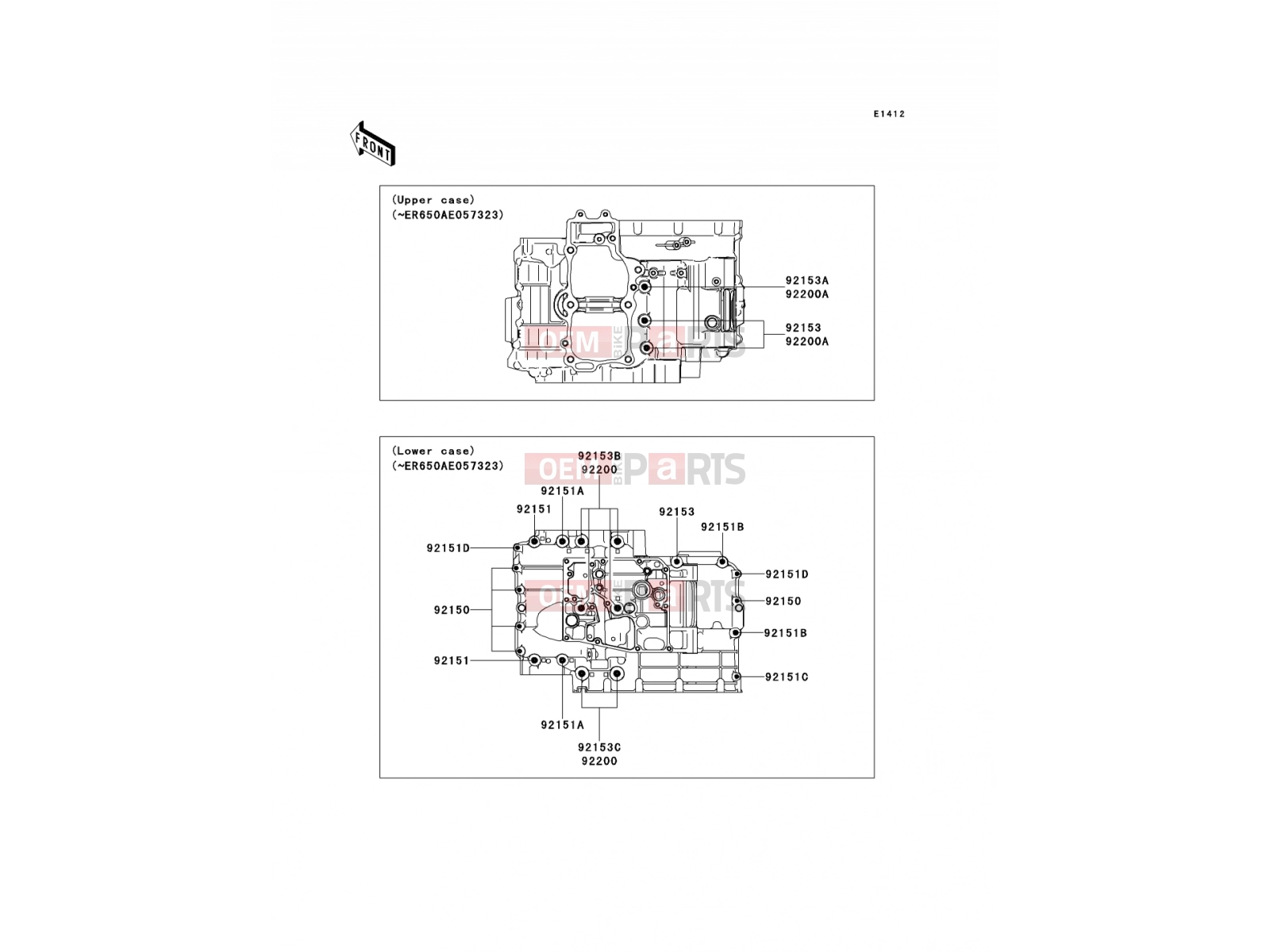 KAWASAKI 2007 Crankcase Bolt Pattern