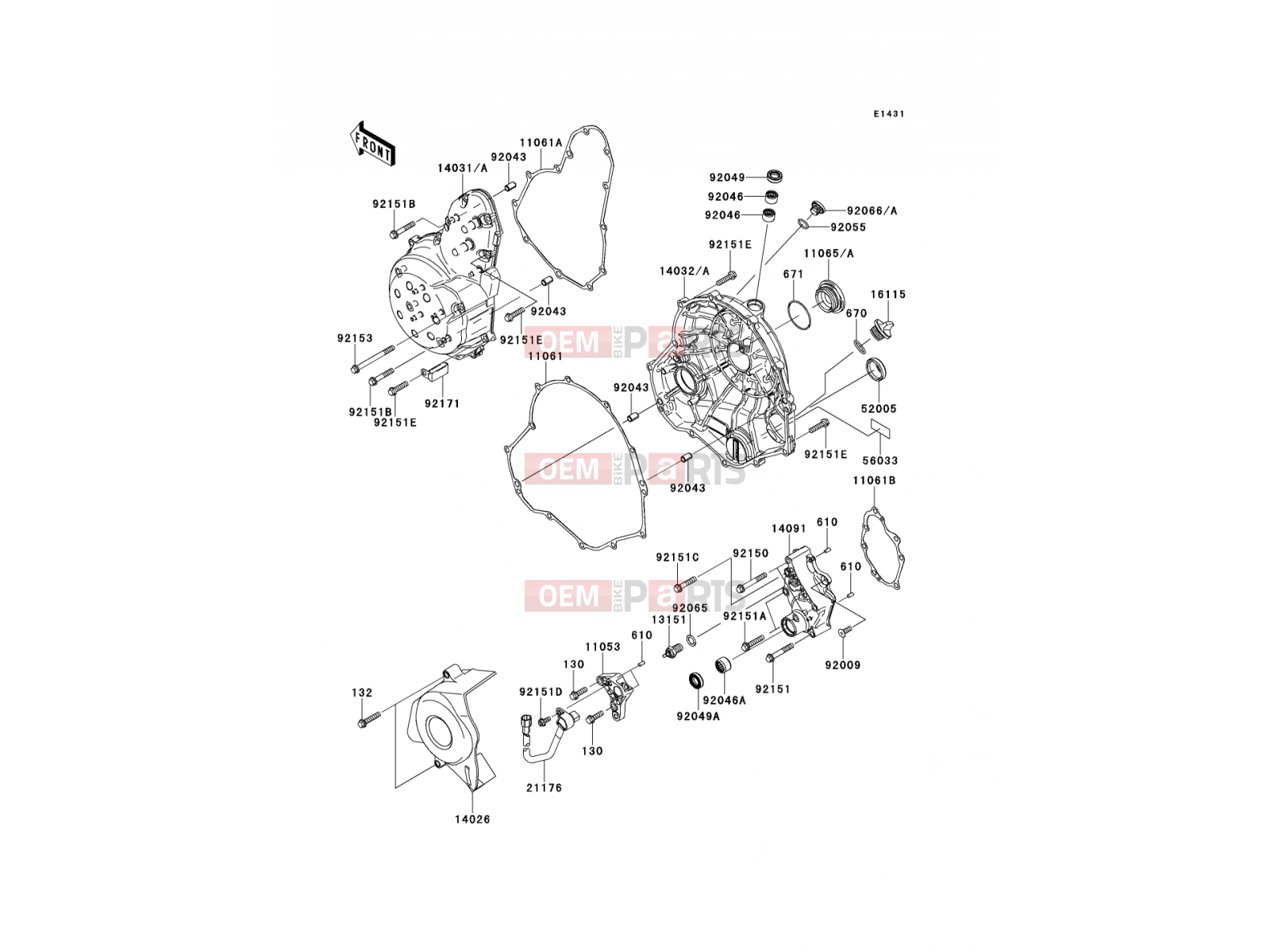 Engine Cover(s) - Kawasaki ER-6f (EX650A7F) 2007