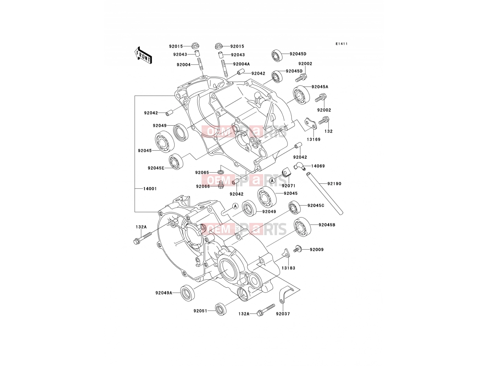 KAWASAKI 2000 Crankcase