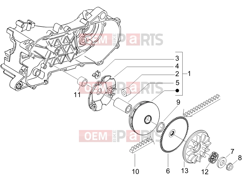 Engine » Driving pulley - Piaggio Fly 50 2T 2013