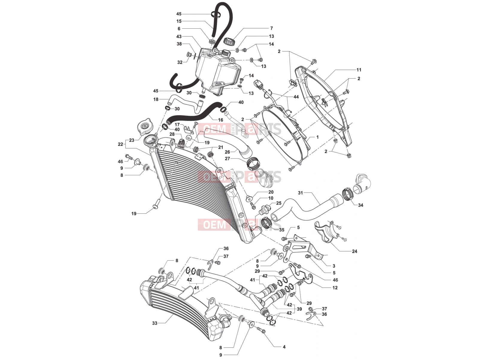 MV Agusta Brutale 675 Cooling System