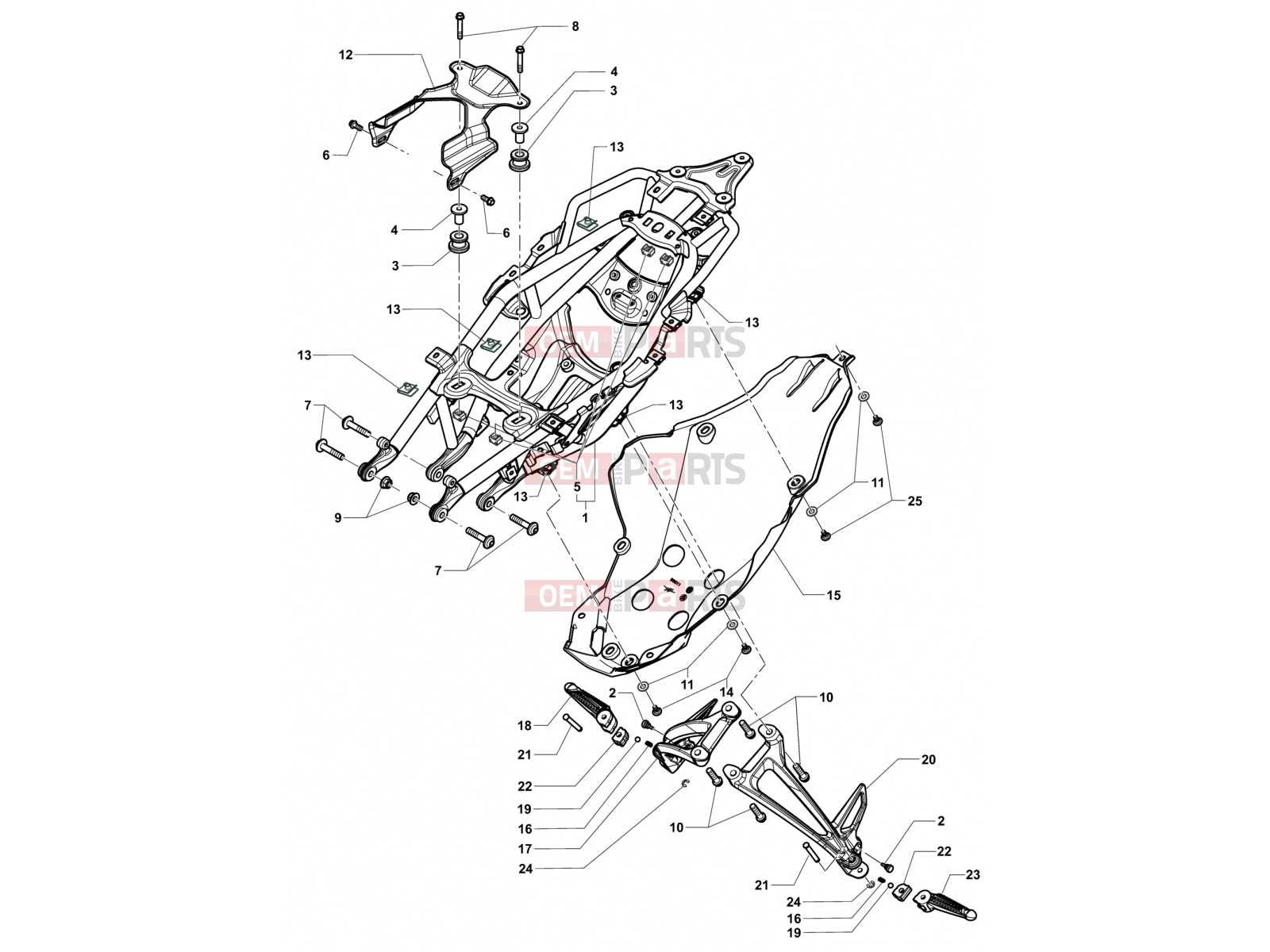 Rear Frame Assembly - MV Agusta Rivale 800