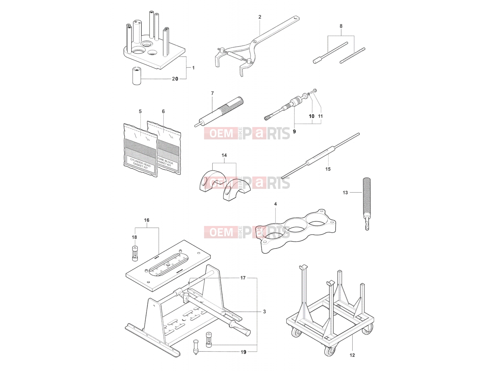 MV Agusta Rivale 800 Service Tools Engine
