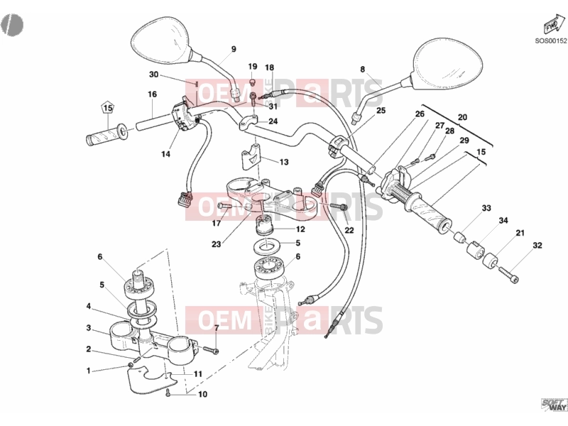DUCATI 2006 Monster S4R HANDLEBAR » HANDLE BAR