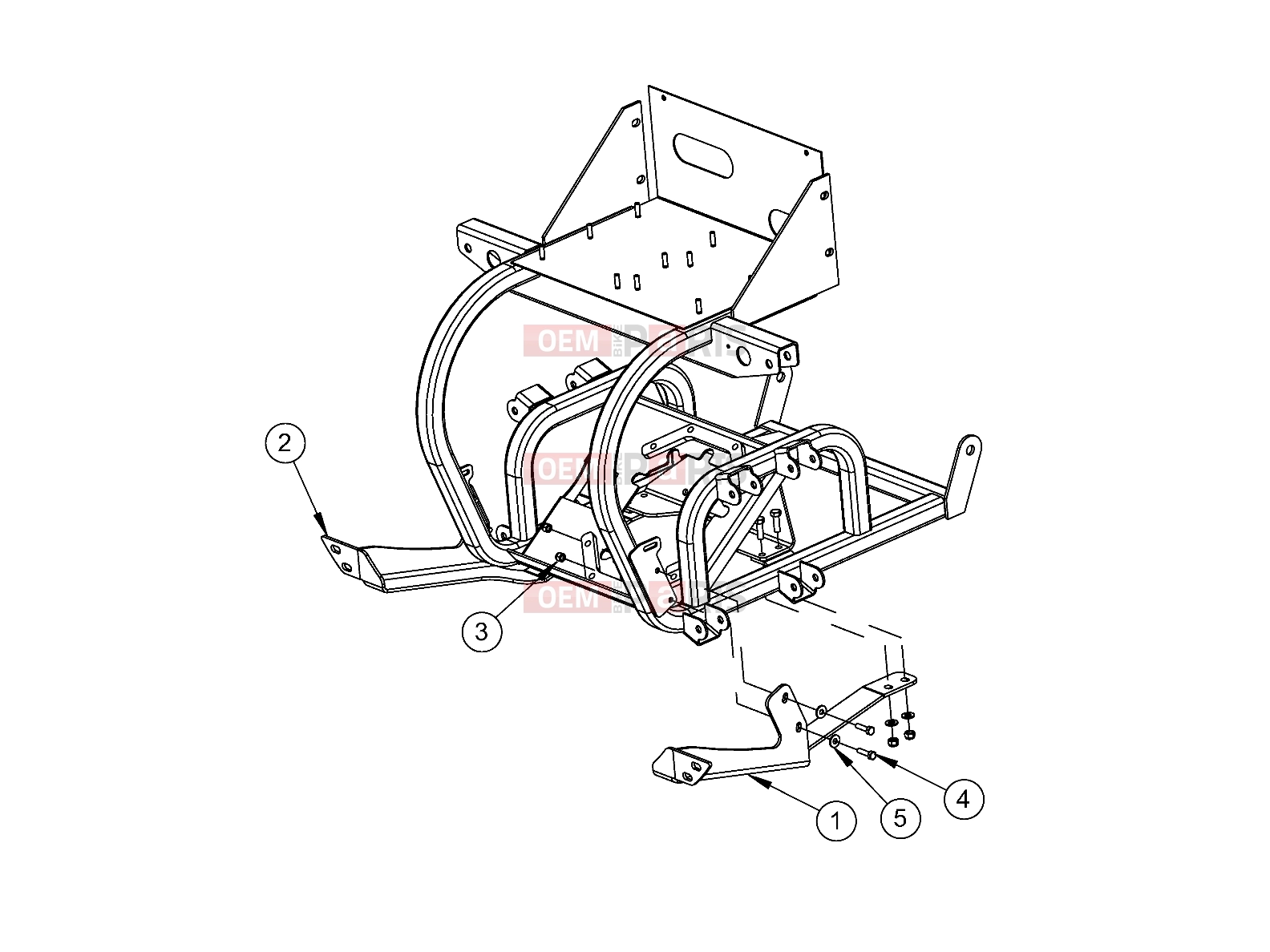 Polaris 2011 LEV GEM - e2/e4/e6/eS/eL/eLXD FRAME | FRAME, OPTIONS, BUMPER, MOUNT, FRONT, RUGGED - e2/e4/e6/eS/eL/eLXD (49GEMOPTIONS11BUMPERMT)