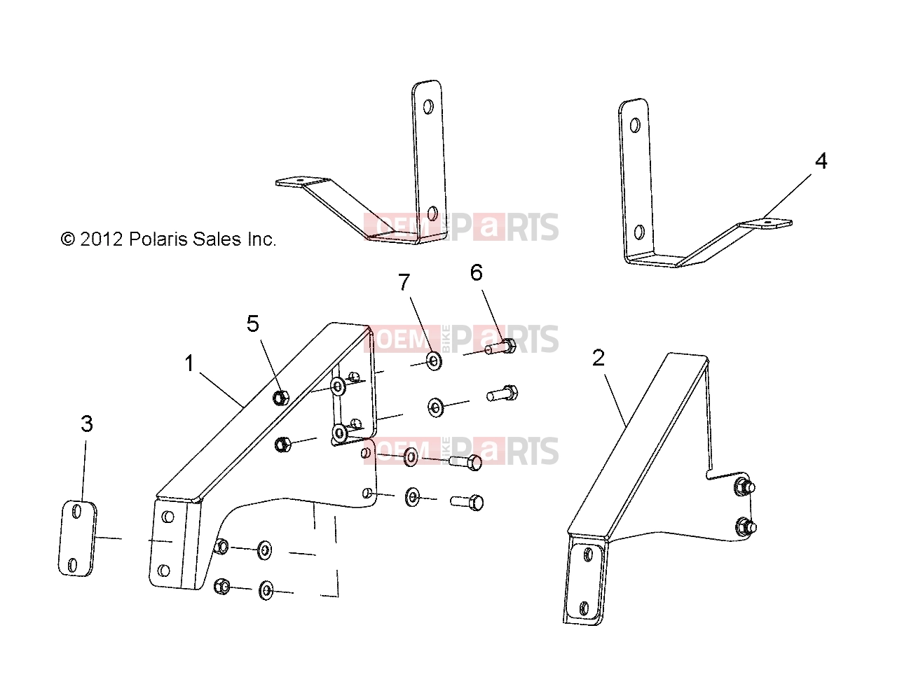 Polaris 2009 LEV GEM - E2/E4/E6/ES/EL/ELXD FRAME | FRAME, OPTIONS, BUMPER, BRACKET, REAR - e6 (49GEMOPTIONS11BRKTRR)
