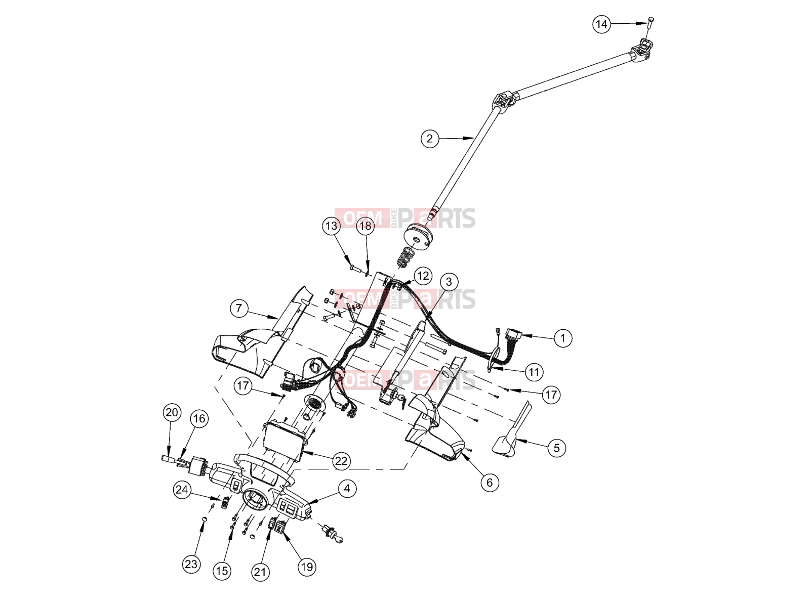 Polaris 2007 LEV GEM - E2/E4/E6/ES/EL/ELXD ELECTRICAL | ELECTRICAL, COLUMN STEERING WITH LOCK - e2/e4/e6/eS/eL/eLXD (49GEMELECTRICAL11COLUMNLK)