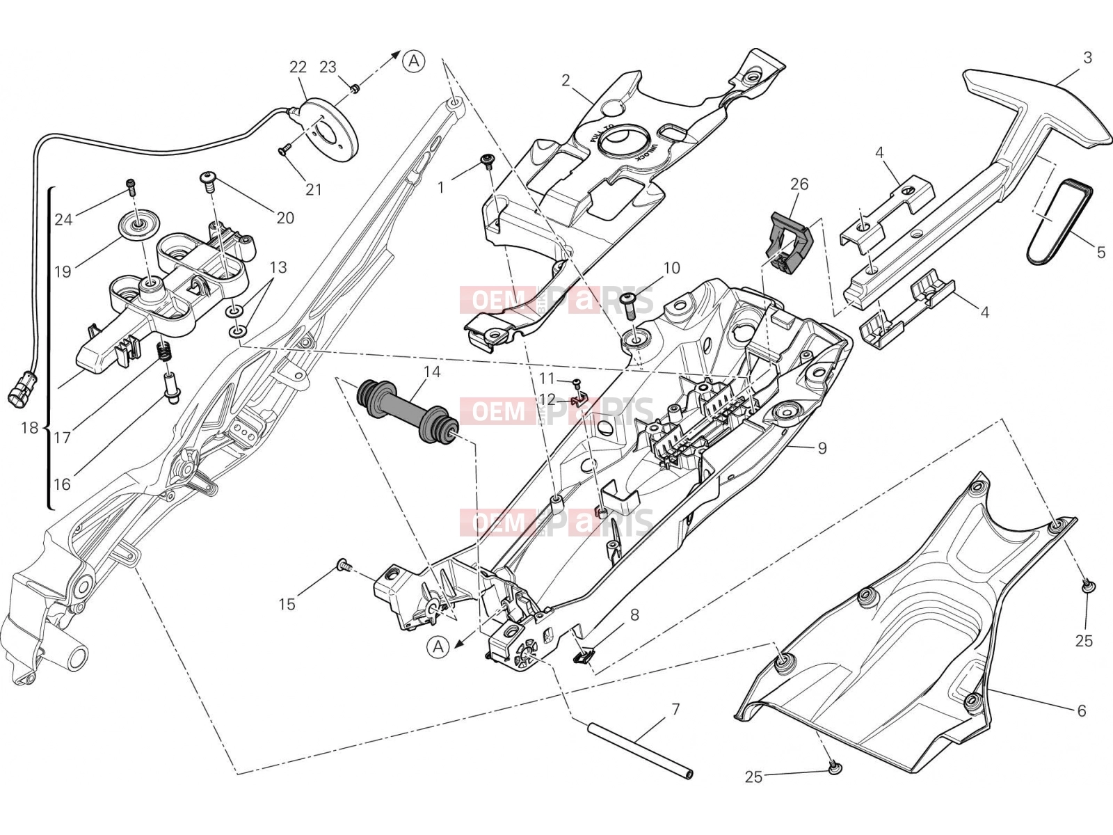 DUCATI 2015 Diavel REAR FRAME COMP. [MOD:DVL]