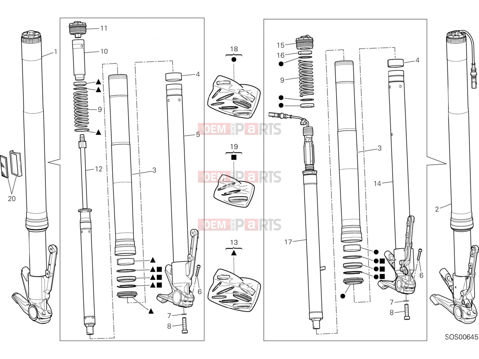DUCATI 2017 Multistrada 1200 S FRONT FORK [MOD:MS1200S]