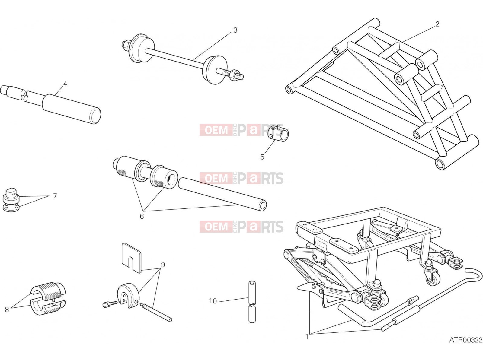 DUCATI 2019 Monster 821 WORKSHOP SERVICE TOOLS, FRAME [MOD:M 821]