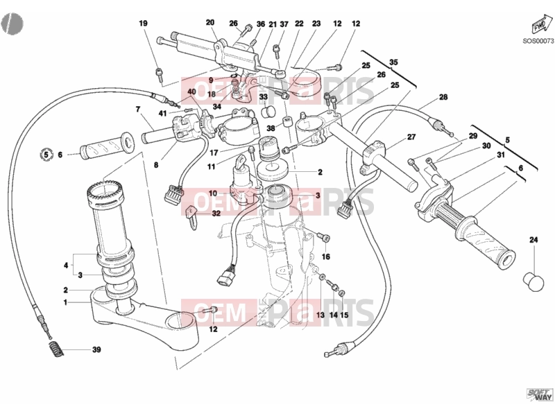 DUCATI 2004 998 Final Ed. Single-Seat HANDLEBAR » HANDLE BAR
