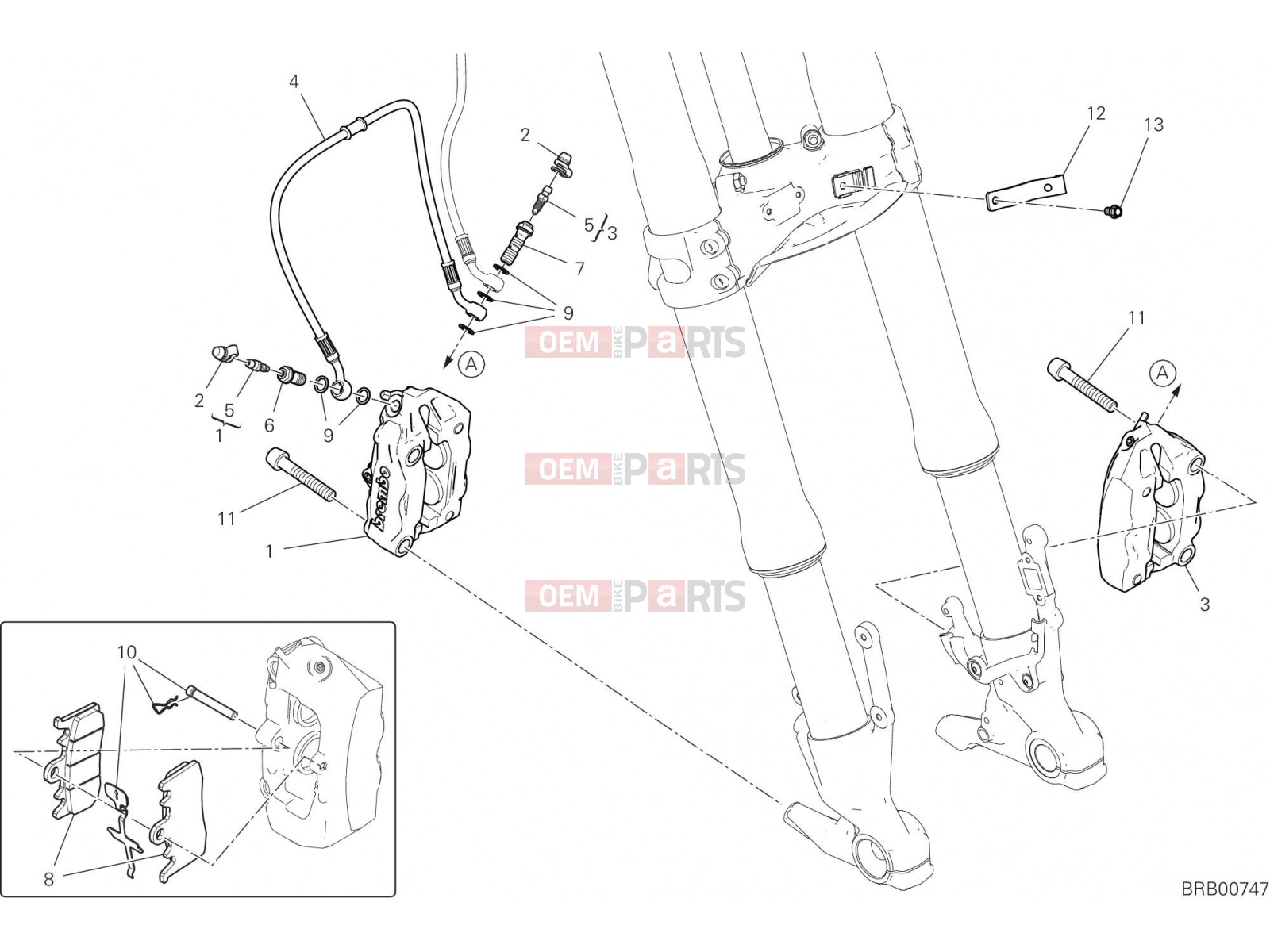 DUCATI 2021 Multistrada V4 FRONT BRAKE SYSTEM [MOD:MSV4]