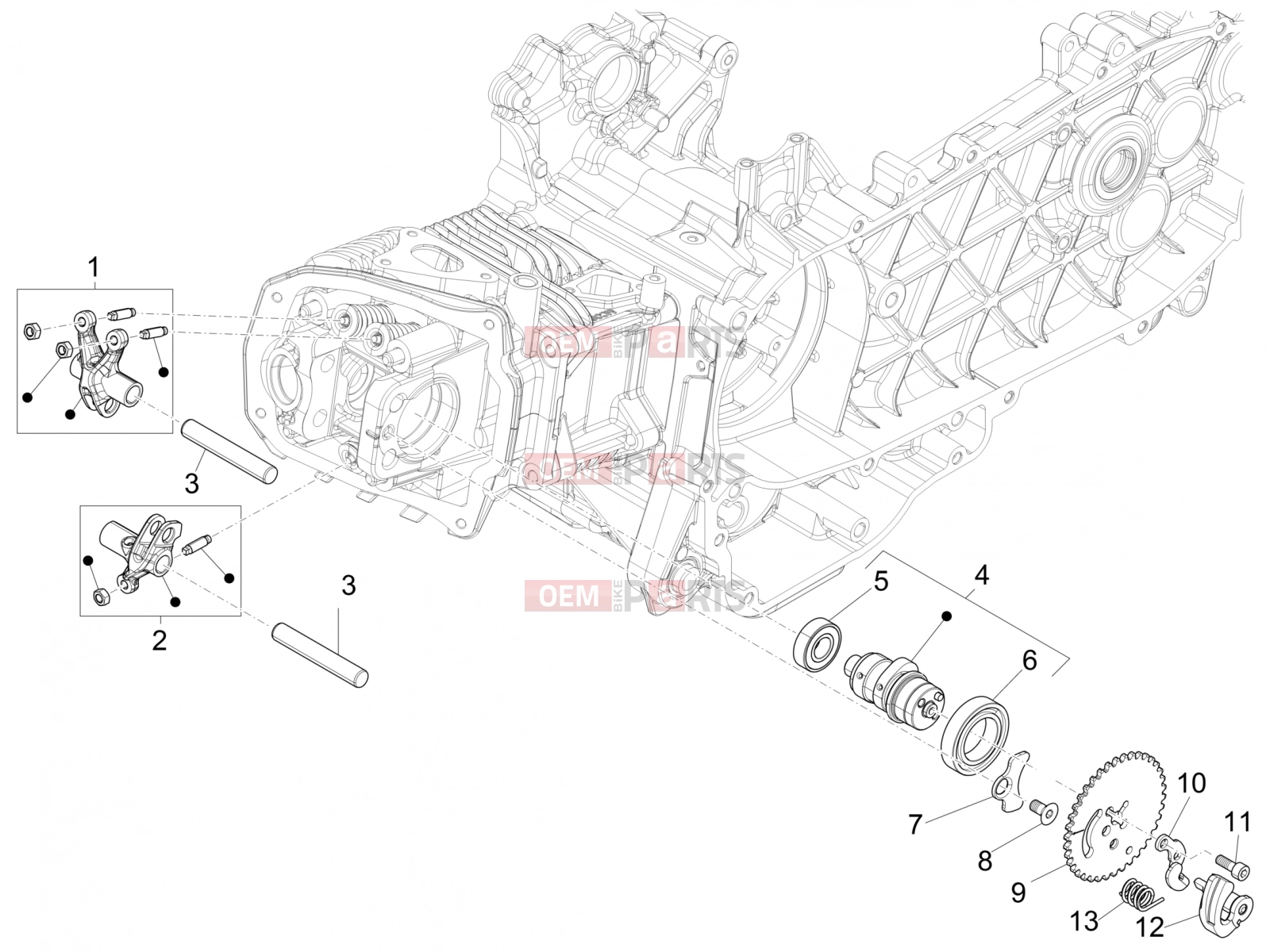 PIAGGIO Liberty 150 Engine » Rocking levers support unit