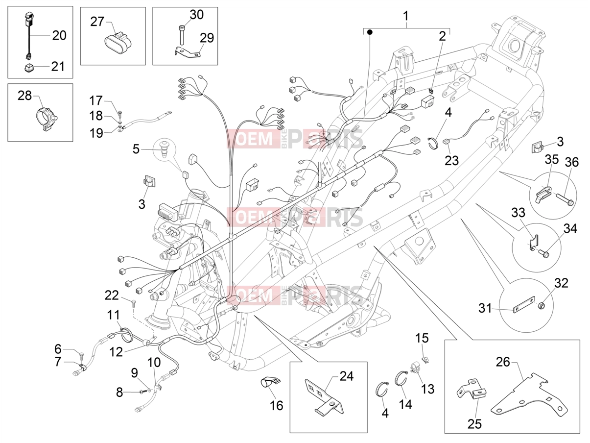 PIAGGIO MP3 500 MAXI Sport ABS Electrical system » Main cable harness