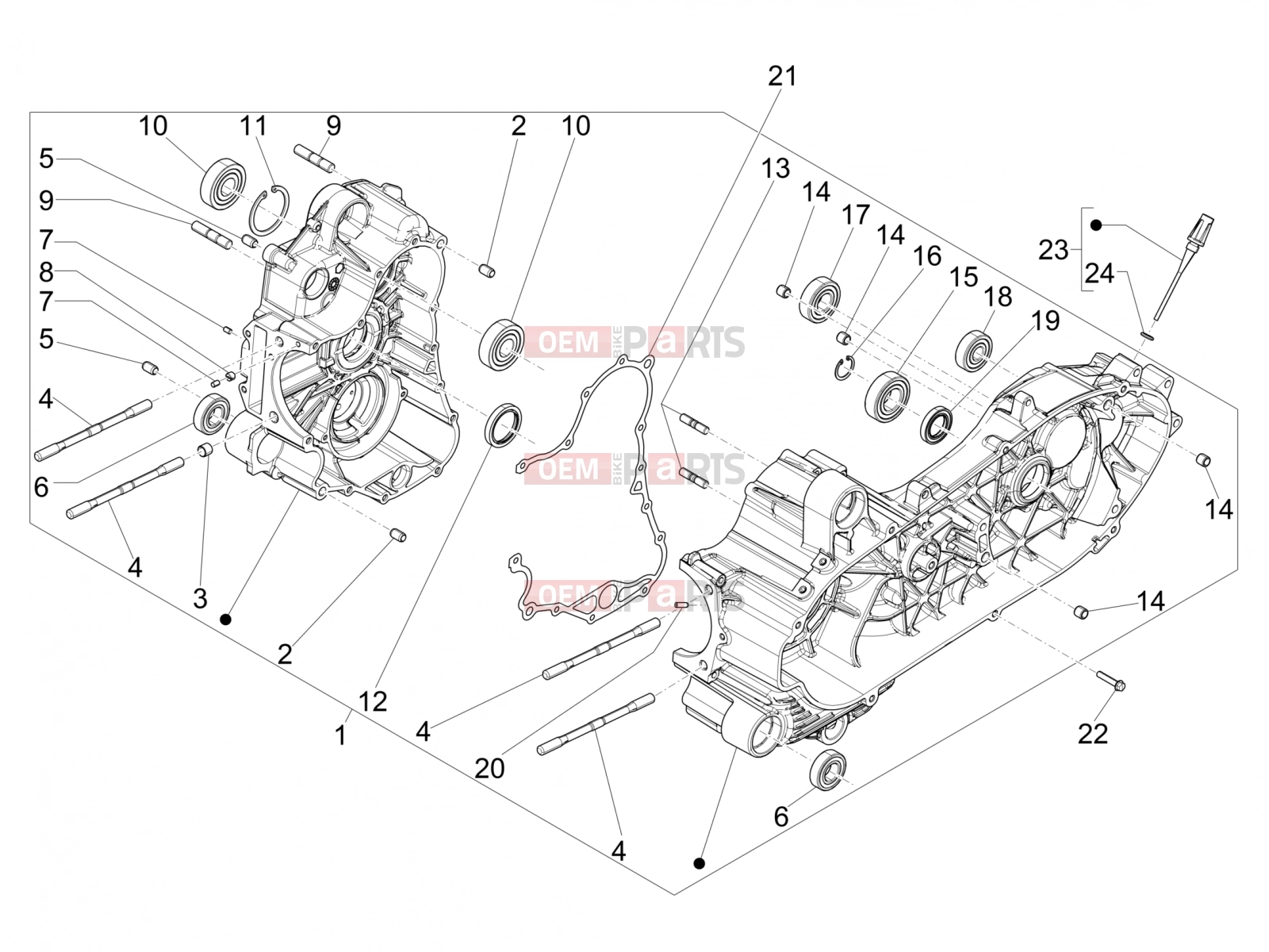 PIAGGIO MP3 500 Sport Advanced Engine » Crankcase
