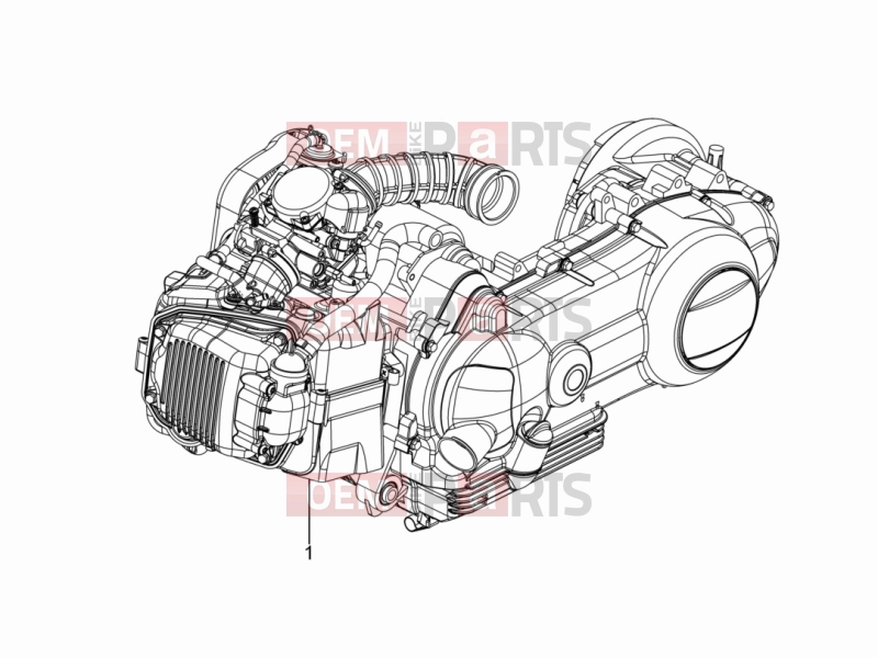 Engine » Engine, assembly - Piaggio Typhoon 125 4T 2V 2018