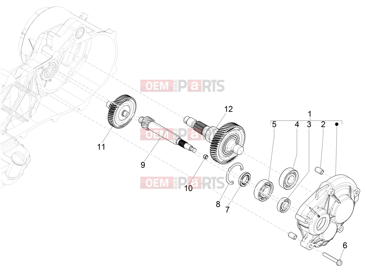Engine » Reduction unit - Piaggio Zip 50 4T 2022