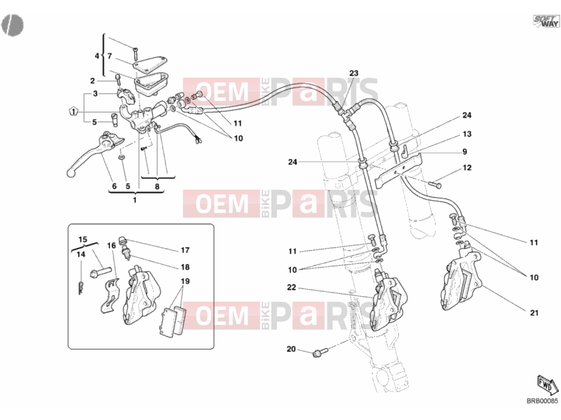 DUCATI 2003 Multistrada 1000 FRONT BRAKE SYSTEM » BRAKING SYSTEM