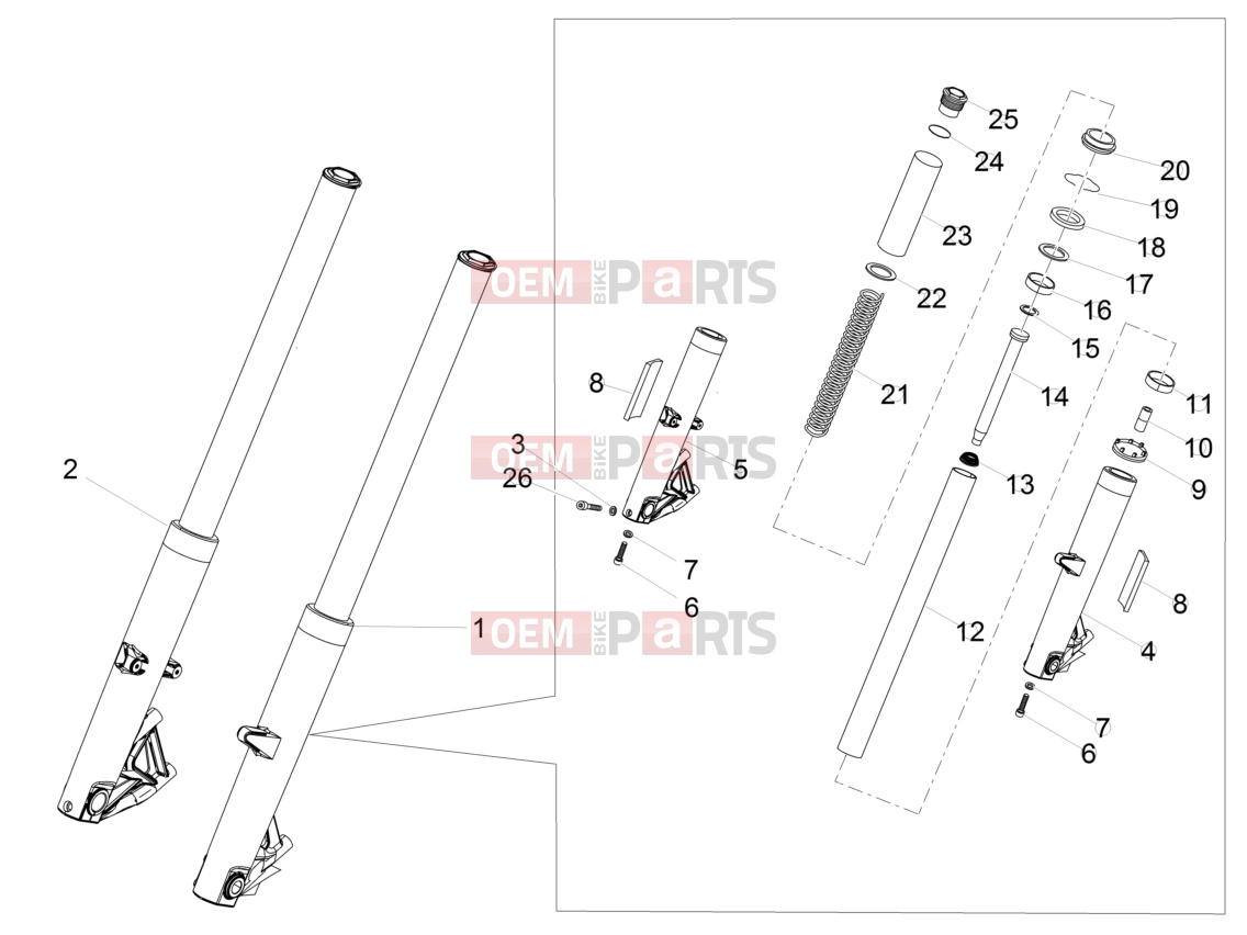 Suspensions » Front fork Kaifa - Motoguzzi Eldorado 1400 ABS 2020