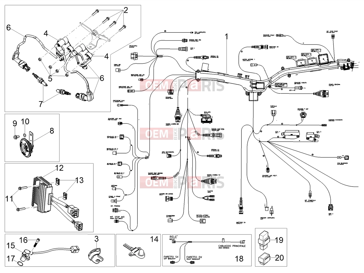 Electrical systems » Front electrical system - Motoguzzi V85 TT Travel Pack 2020