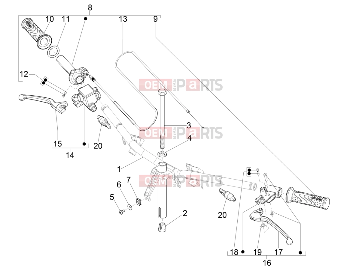 Handlebars/Steering » Handlebars - Master cil. - Piaggio Zip 50 4T 2022