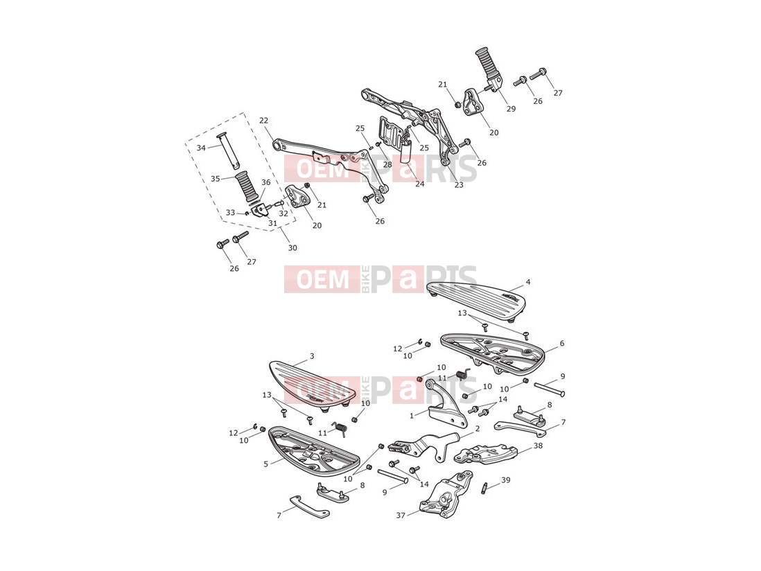 Triumph 2014 THUNDERBIRD COMMANDER Footrests & Mountings